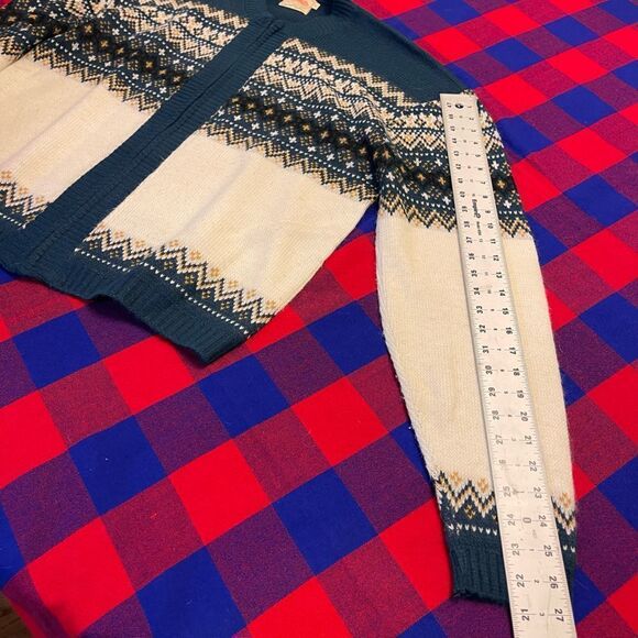 Anderson Little Co. Fair Isle Nordic VTG Acrylic Orlon Sweater Jacket Sz Large - Picture 7 of 10